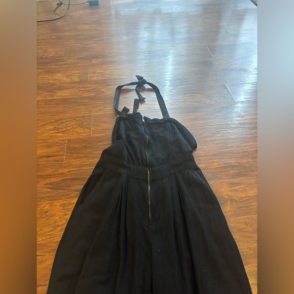 FREE PEOPLE CALL ON ME ONE PIECE WIDE LEG JUMPSUIT IN BLACK Small - Picture 4 of 5